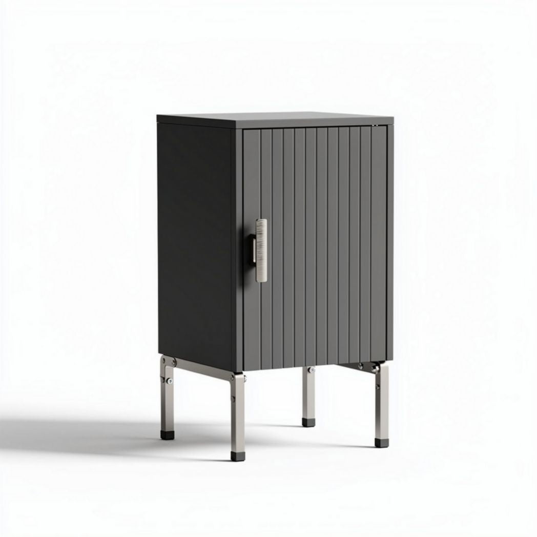 Zwart metalen opbergkast met deur en sterke poten 45 x 40 x 80cm