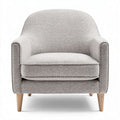 Stoere fauteuil met zachte stof en houten poten 80 x 80 x 85cm grijs
